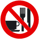 Söömise ja joomise keeld. Toidu ja joogiga sisenemise keeld. Lahtise kohvitassiga sisenemine keelatud.