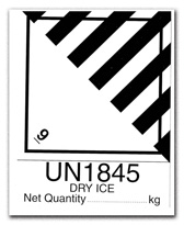 ADR ROMB: Kuiv jää. DRY ICE UN1845 kleebised (PP-KK) kirjutusalaga.